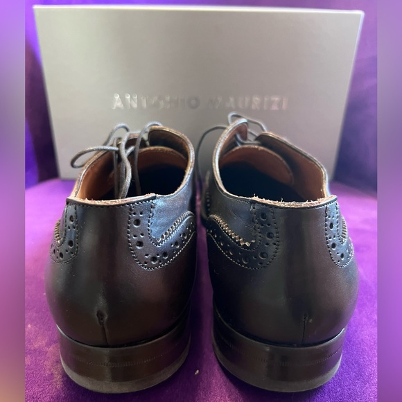 Antonio Maurizi Men's Leather Wingtip Oxfords US 9 1/2: EU 42 1/2 - Dark Coffee - Picture 5 of 10